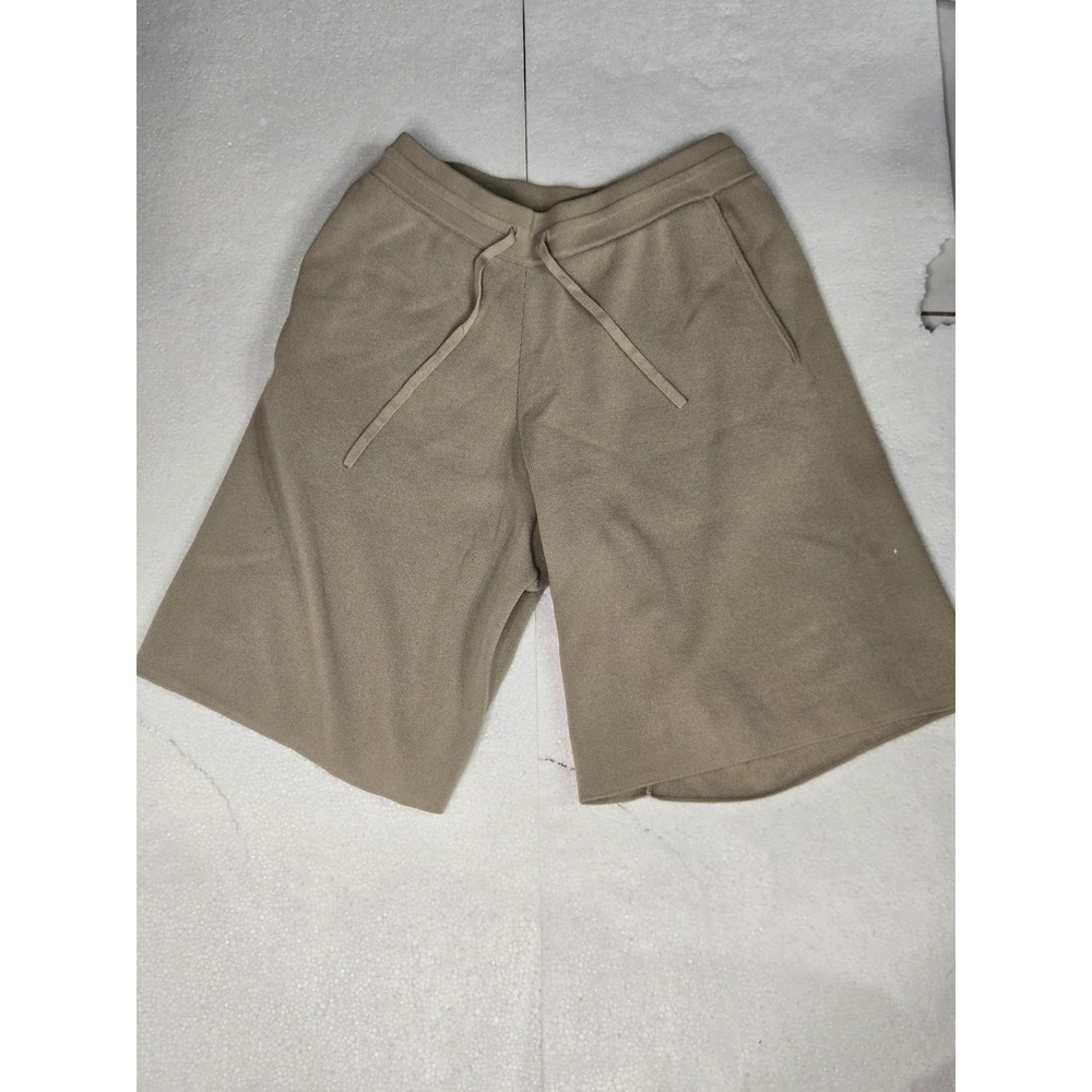 ZARA‎ Men's Knit Lounge Shorts Size Medium Tan Beige Casual Minimalist Drawstrin